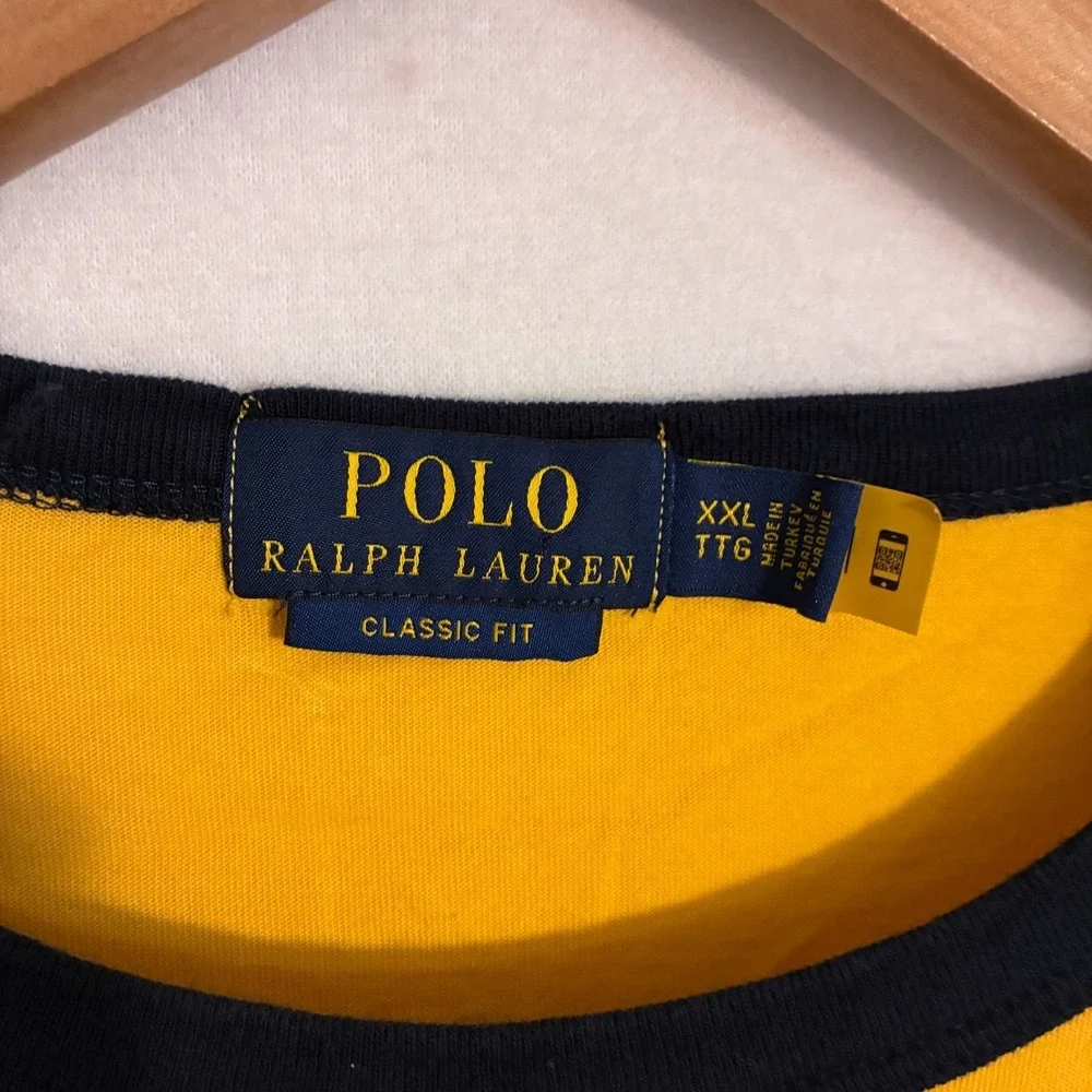 Polo Ralph Lauren Shirt Men's 2XL Property Of RPL 67 Classic Preppy Ringer Tee